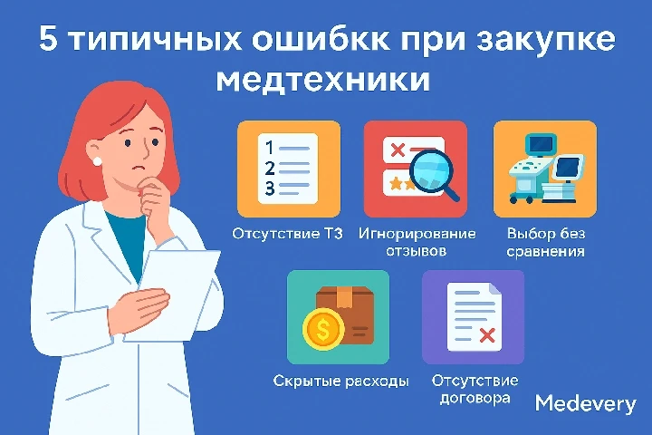 5 типичных ошибок при закупке медтехники — и как их избежать? 5 типичных ошибок при закупке медтехники — и как их избежать?